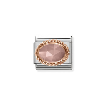 NOMINATION Link in Stainless Steel, Silver 925 and Rose Gold 9K with Chalcedony