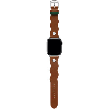 TED Wavy Design Brown Leather Strap for APPLE Watches 38-40 mm