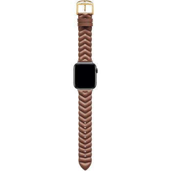 TED Chevron Brown Leather Strap for APPLE Watches 38-40 mm