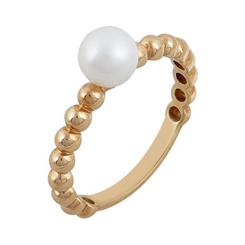 Ring 14ct Rose Gold by SAVVIDIS with Pearl and Zircon (No 55)