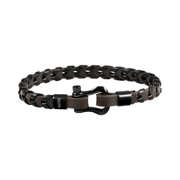 U.S.POLO Roger Stainless Steel and Leather Bracelet