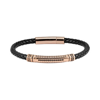 U.S.POLO Jasper Stainless Steel and Leather Bracelet