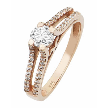 Solitaire Ring 14ct Rose Gold by SAVVIDIS with Zircon (Νο 53)