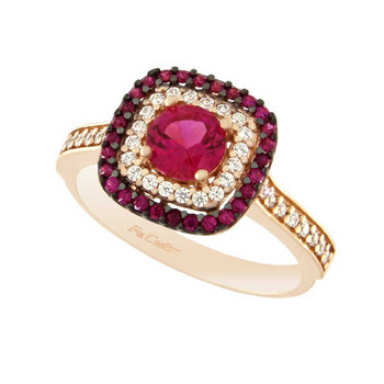 Δαχτυλίδι ροζ χρυσό FACAD'ORO 14K με ζιργκόν (Νο 54)