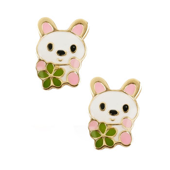 Earrings Rabbit 9K Gold with