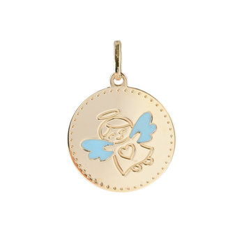 Pendant 14ct Gold with Angel by SAVVIDIS with Enamel
