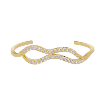 JCOU Like The Wind 14ct Gold-Plated Sterling Silver Bracelet with White Zircon