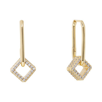 JCOU Unchain 14ct Gold-Plated Sterling Silver Earrings set with White Zircon