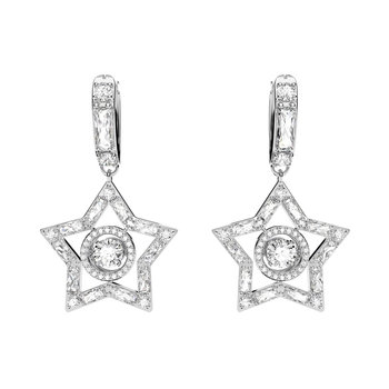 SWAROVSKI White Stella hoop earrings Star