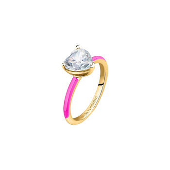 CHIARA FERRAGNI Love Parade 18ct Gold Plated Ring with Zircons (No 14)