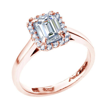 Solitaire Ring 14ct Rose Gold with Zircon by FaCaDoro (No 54)