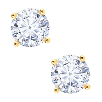 14ct Gold Earrings with Zircon by FaCaDoro