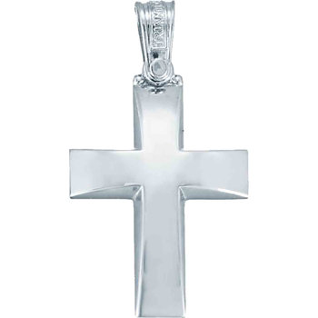 Βαπτιστικός σταυρός Triantos από λευκόχρυσο 18Κ