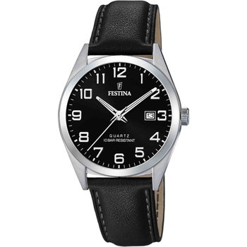 FESTINA Black Leather Strap