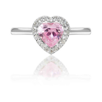 Δαχτυλίδι DOUKISSA NOMIKOU Pink Heart Ring Pave (No 50)