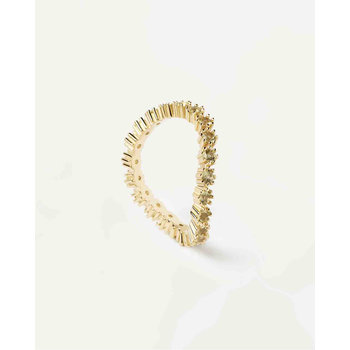 PDPAOLA Motion Green Tide Gold Ring made of 18ct-Gold-Plated Sterling Silver (No 52)