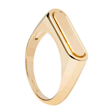 Δαχτυλίδι PDPAOLA Carry Overs SS Ribbon Stamp Gold Ring από επιχρυσωμένο (18Κ) Ασήμι 925 (No 50)
