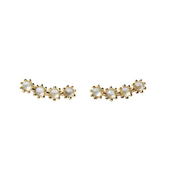 PDPAOLA Motion Blue Tide Gold Earrings made of 18ct-Gold-Plated Sterling Silver