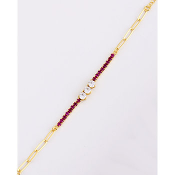 Gold plated Sterling Silver Bracelet with Ζιrcons by KIKI Star Collection