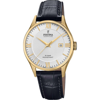 FESTINA Black Leather Strap