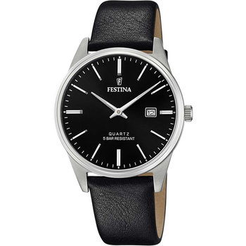 FESTINA Black Leather Strap