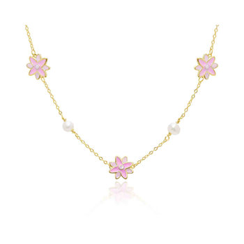 Κολιέ DOUKISSA NOMIKOU Pink Flower Pearl Necklace