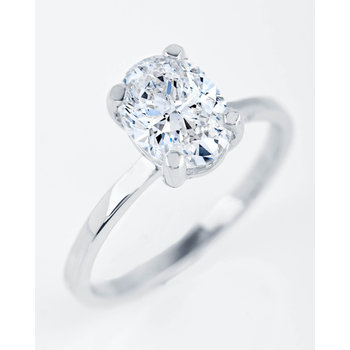SOLEDOR Luna14ct White Gold Solitaire Ring with Zircon (No 54)
