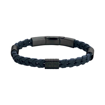 CERRUTI Trio Stainless Steel and Leather Bracelet