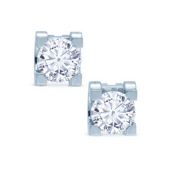 Σκουλαρίκια SAVVIDIS από λευκόχρυσο 18Κ με διαμάντι