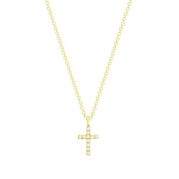 Necklace with cross in 18K Gold with Diamonds by SAVVIDIS