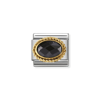 NOMINATION Link OVAL made of Stainless Steel and 18ct Gold with Zircon