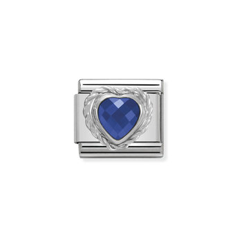 Nomination Link HEART made of Stainless Steel and Sterling Silver with Zircon