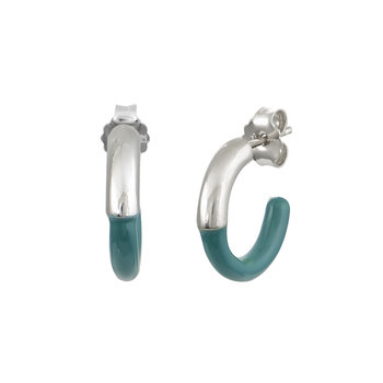 Rhodium Plated Sterling Silver Earrings with Enamel by KIKI Colour Collection