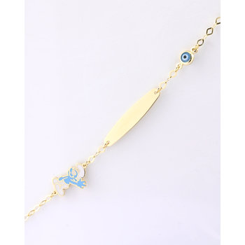 Gold plated Silver Bracelet with Evil Eye and Smurf by Ino&Ibo