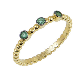 18ct Gold Ring with Emerald by Savvidis (No 54)