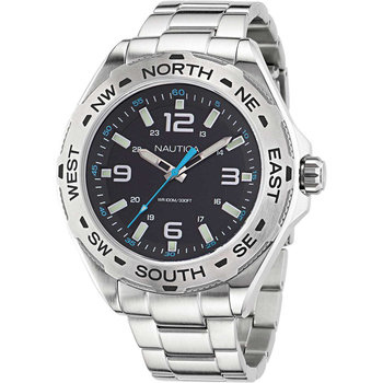 NAUTICA Clearwater Beach Silver Stainless Steel Bracelet