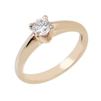 14ct Rose Gold Solitaire EngageMent Ring With Zircons by SAVVIDIS (Νο 53)