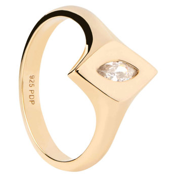 PDPAOLA Essentials 18ct-Gold-Plated Sterling Silver Ring with Zircons (No 54)
