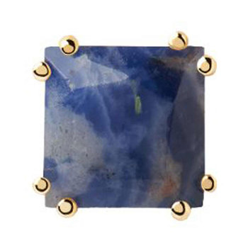 Μονό σκουλαρίκι PDPAOLA The Gemstones Piercing Capsule από ασήμι 925 με επιχρύσωμα 18Κ με σοδαλίτη