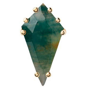 Μονό σκουλαρίκι PDPAOLA The Gemstones Piercing Capsule από ασήμι 925 με επιχρύσωμα 18Κ με αχάτη