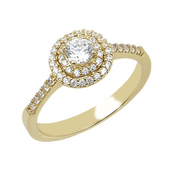 14ct Gold Solitaire Engagement Ring with Zircons by SAVVIDIS (Νο 54)