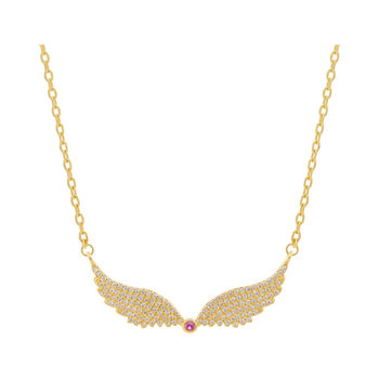 DOUKISSA NOMIKOU Ruby Angel Wings Necklace Gold