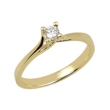 14ct Gold Solitaire Engagement Ring with Diamonds by  SAVVIDIS (Νο 54)