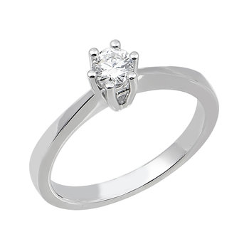 18ct White Gold Solitaire Engagement Ring with DIamonds by SAVVIDIS (Νο 54)