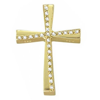 14ct Gold Cross with Zircons