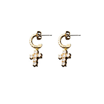 Σκουλαρίκια CHIARA FERRAGNI Croci από επιχρυσωμένο (18Κ) κράμα μετάλλων με ζιργκόν