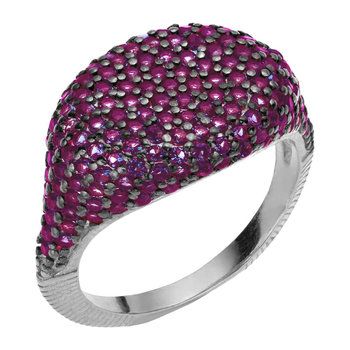 BREEZE Rhodium Plated Sterling Silver Ring with Zircons (No 51)