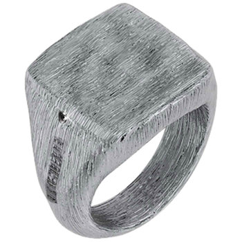 BIKKEMBERGS Hammer Stainless Steel Ring with Diamonds (No 25)