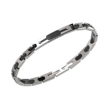 BIKKEMBERGS Performance Stainless Steel Bracelet with Diamonds