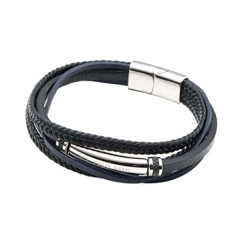 U.S.POLO Nadir Stainless Steel and Leather Bracelet